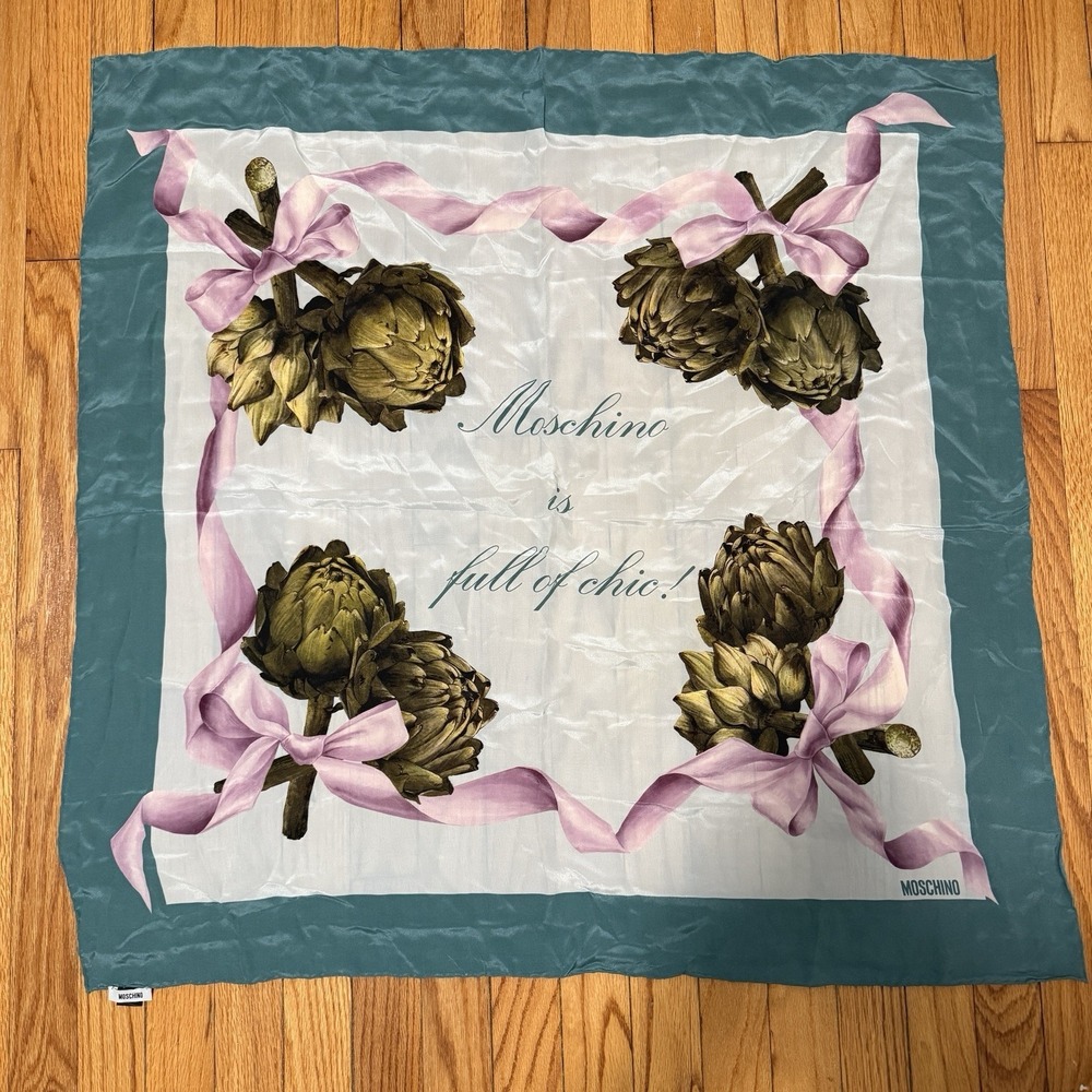 Moschino Silk Artichoke Print Moschino is Full of Chic Scarf